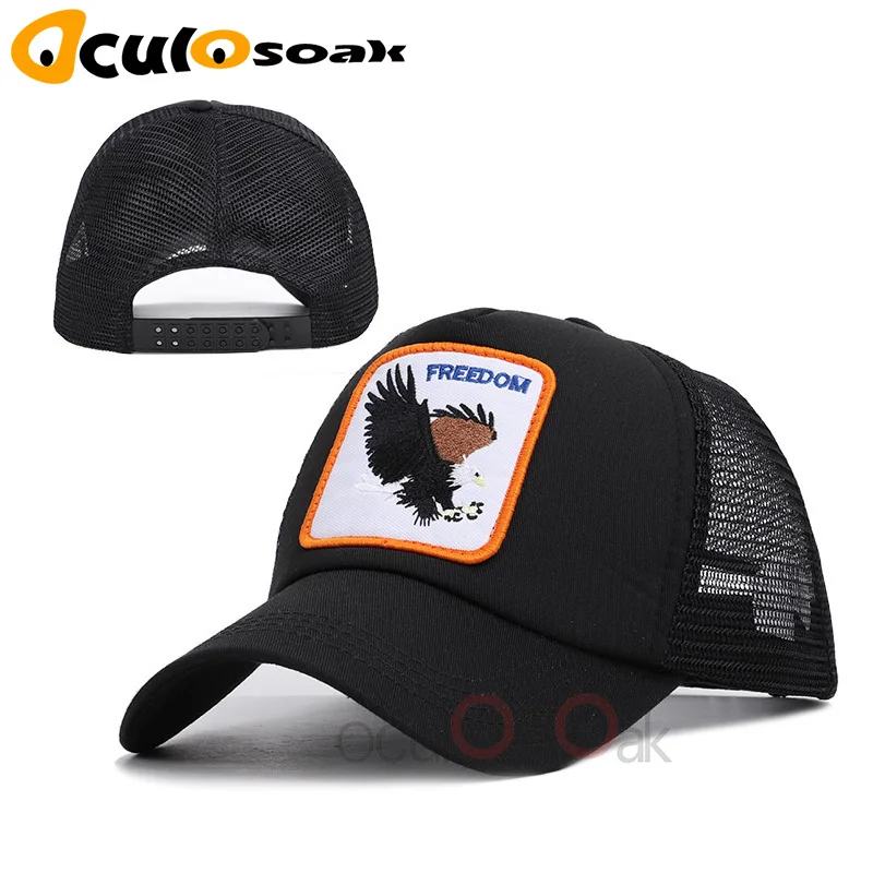 

2019 Fashion Animal Embroidery Mesh Baseball Cap Cartoon Eagle Design Men And Women Adjustable Outdoor Shade Gorras Para Hombre