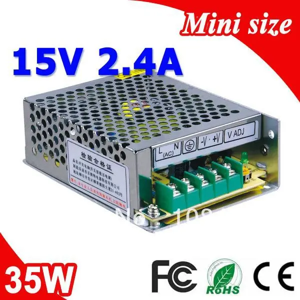 

MS-35-15 35W 15V 2.4A 100V-240V INPUT Small Volume Single Output Switching Power Supply