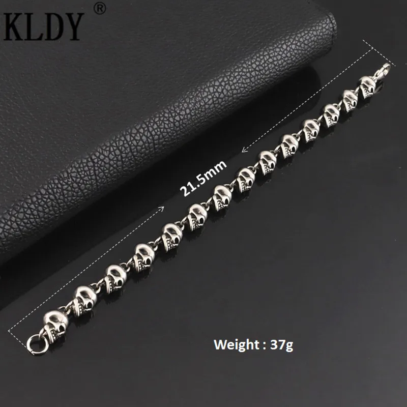 KLDY Skull Bracelet Punk Stainless steel Bracelets For Man High Quality Fashion Skeleton Jewelry Personalized statement hot gift
