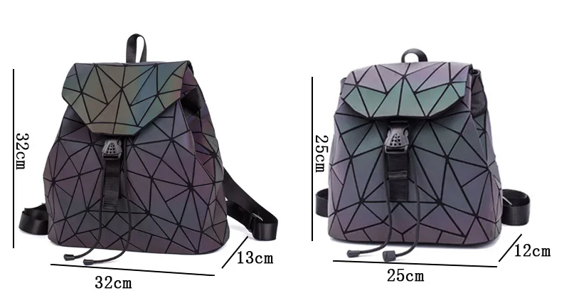 Женский лазерный рюкзак, Геометрическая сумка на плечо, школьная сумка для студентов, голограмма, женские светящиеся рюкзаки, серебристый Рюкзак Mochila