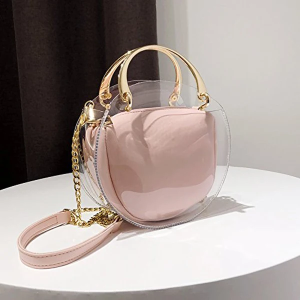 DCOS جولة واضح Crossbody حقيبة رسول حقيبة يد حمل الكتف محفظة مع جيب داخلي ، شفافة ، للماء