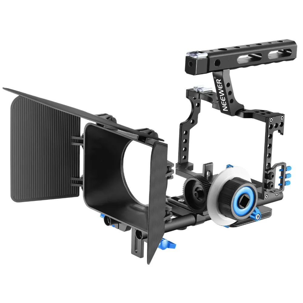 

Neewer Film Movie Making Camera Video Cage with 15mm Rail Rods Matte Box Follow Focus with Gear Ring Belt for Sony A7 A7S A7SII