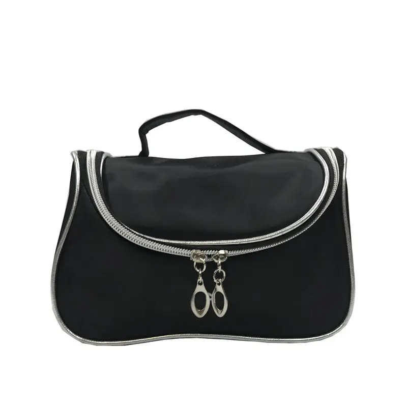 Black Cosmetics Bag Fashion Zipper Multifunction Large Makeup Bags