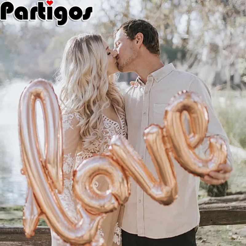 

Giant Link Love Foil Helium Balloons Rose Gold Letter Balls bottle cup Globos Valentine's Day Wedding Party Decor Bridal Shower