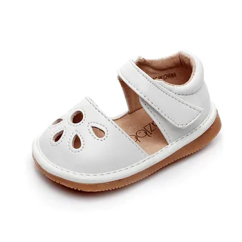 

little girls squeaky shoes squeakers 1-3 years kids handmade spring summer shoes sandals girls hollow out fun baby leather shoes