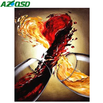 

AZQSD Diamond Painting Wine Cross Stitch Diamond Embroidery Full Display Rhinestones Home Decor Diamond Mosaic Landscape
