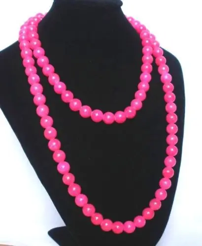 

N1728 Tibet HotPink Jade Stone Beads Buddha Buddhism Prayer Mala Long Necklace N Discount