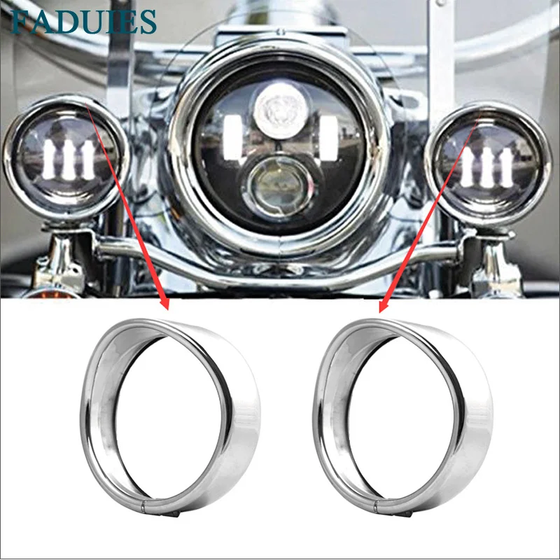 FADUIES аксессуары для мотоциклов 4," 4 1/2" дополнительные фары хром/черный Harley отделка кольцо для harley Противотуманные фары отделка кольцо