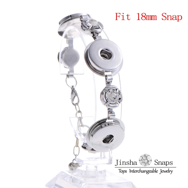 Simple Adjustable Length Button Luckly Snap Bracelets Snaps Fit 18mm Metal Jinsha Jewelry JSMB1857 | Украшения и аксессуары