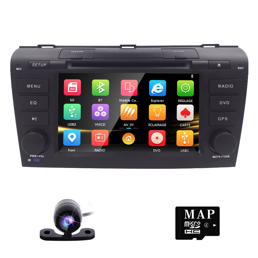 Free Camera 7 Double 2 Din font b Car b font Stereo DVD Player Navigation for