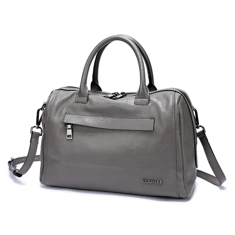 LY.SHARK, натуральная кожа, женская сумка через плечо, женская сумка, сумки через плечо для женщин, роскошная сумка, женская брендовая сумка - Цвет: Gray -B