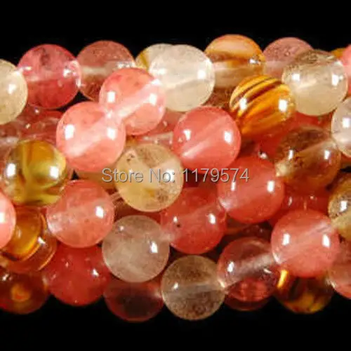 

2016 new fashion free shipping charming 8mm Watermelon Tourmaline Jasper round Loose Beads 15'' W0187
