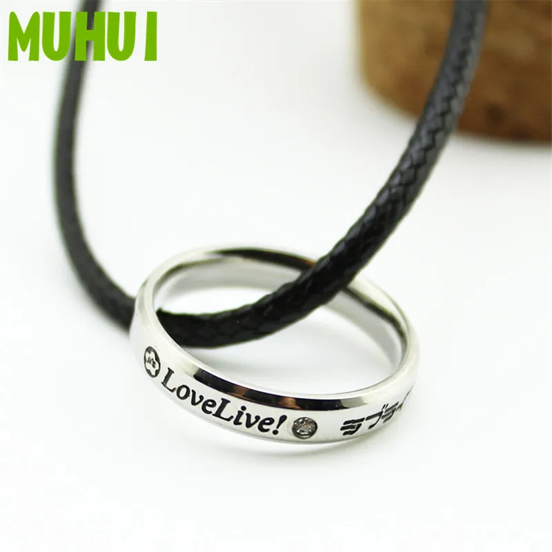 

Anime LOVELIVE Love Live Necklace Titanium Steel Crystal Loop Pendant Necklace For Women Jewelry Never Fade Collares B441