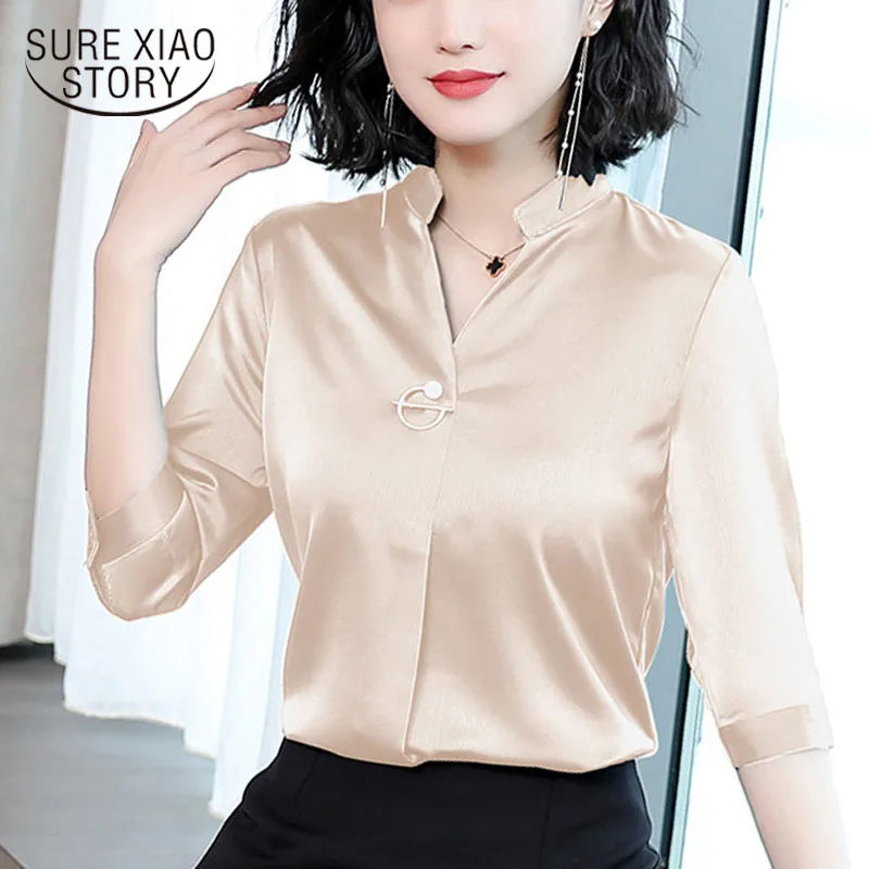 Women's clothing plus size chiffon women blouse V-neck office harajuku  blouse summer women shirts womens tops blouses 3052 50