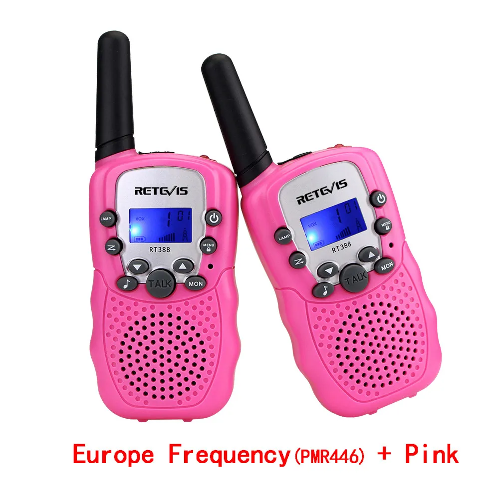 EU Freq and Pink 2 шт. Retevis RT388 детская рация детская игрушка радио 0,5 Вт ПМР PMR446 ФРС VOX фонарик 2 портативных радиостанций КВ трансивер - Цвет: EU Freq and Pink