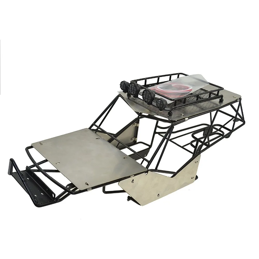 1/10 RC гусеничная металлическая рулонная клетка рама для труб шасси с крышей Набор для 1/10 осевой Рейф