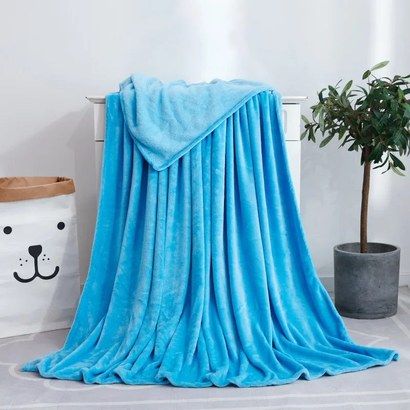 Хит, домашний текстиль, Фланелевое утяжеленное одеяло, супер теплые мягкие однотонные одеяла на диван/кровать/дорожное лоскутное покрывало, Декор - Цвет: Sky Blue