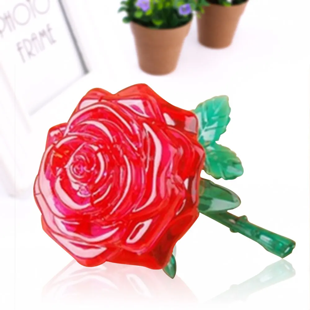 

3D Puzzle Toys Crystal Rose Lying Down Assembled Game Kids Gifts Brain Teaser