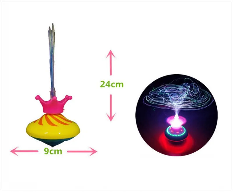 Детская игрушка разноцветный светящийся светодиодный свет волчок лазерный музыкальный гироскоп детский деревянный светящийся