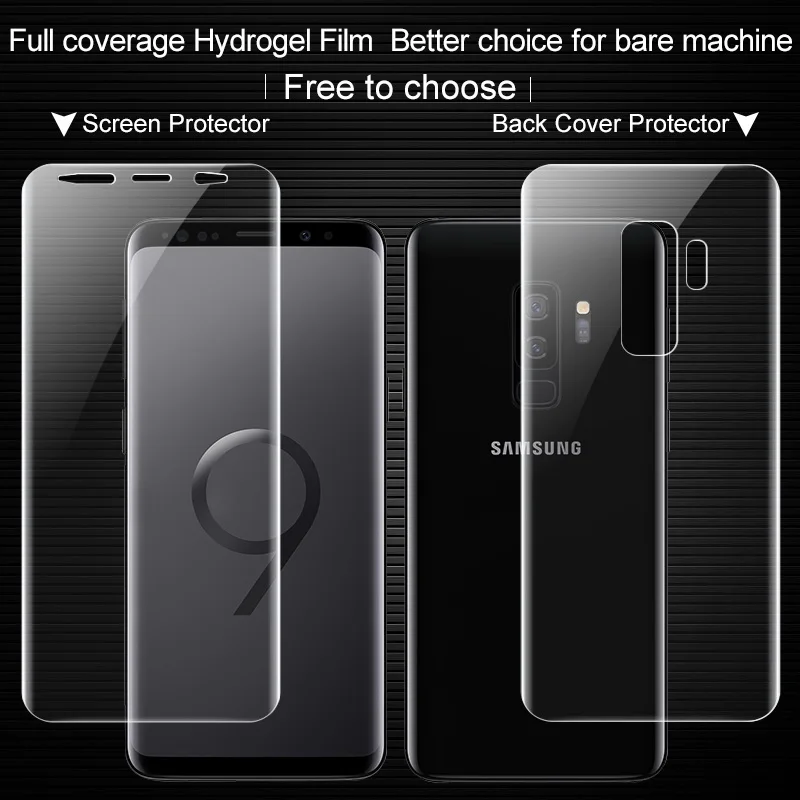 

sFor Samsung Galaxy S9 Plus Screen Protector IMAK 3D Full Cover Front+Back Soft Hydrogel Screen Protector For Samsung Galaxy S9+