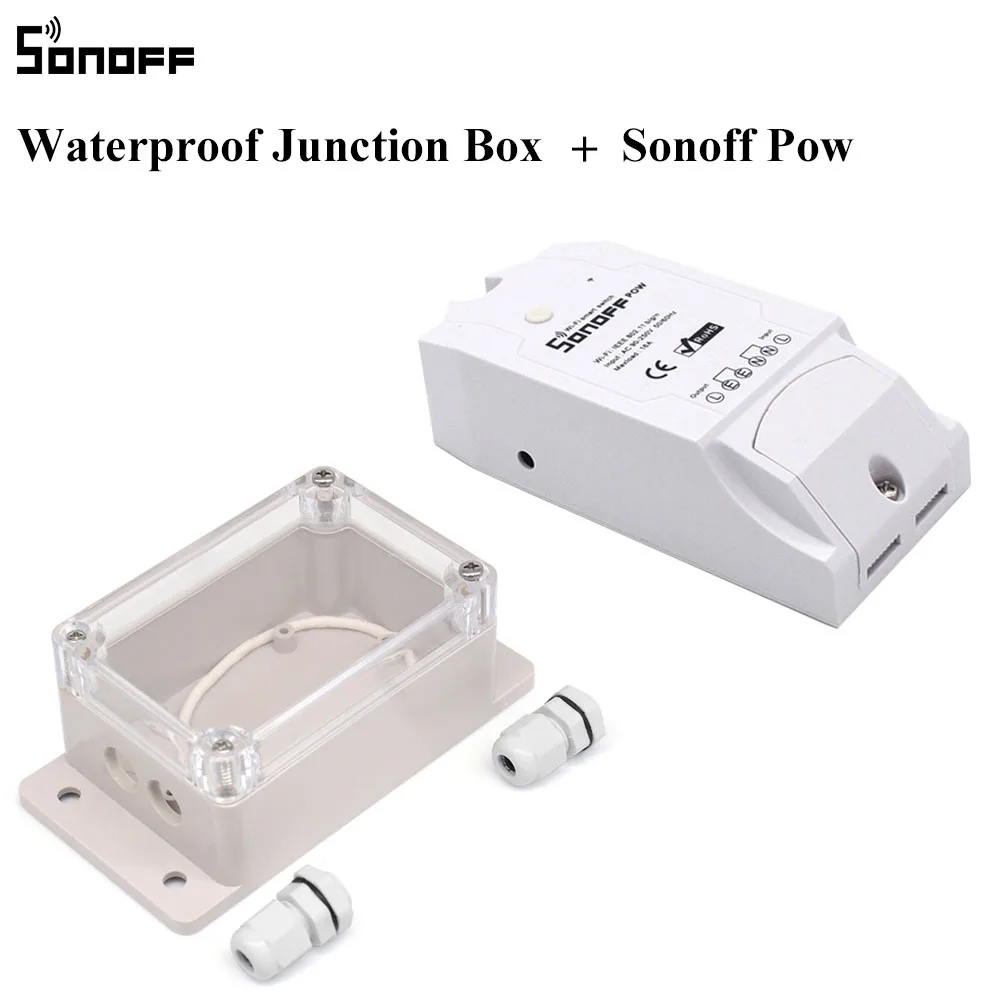 Sonoff IP66 водонепроницаемая распределительная коробка водонепроницаемый чехол водостойкий корпус Поддержка Sonoff Basic/RF/Dual/Pow для рождественских елок - Комплект: Case With Pow