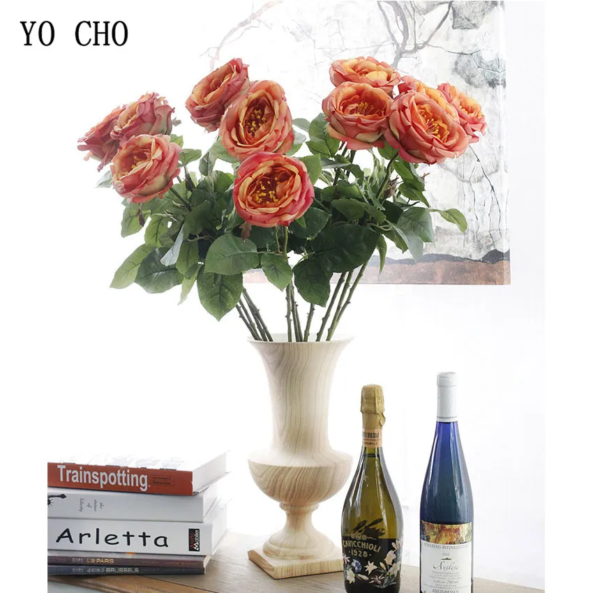 roses artificial flower fake flower silk peonies  (2)