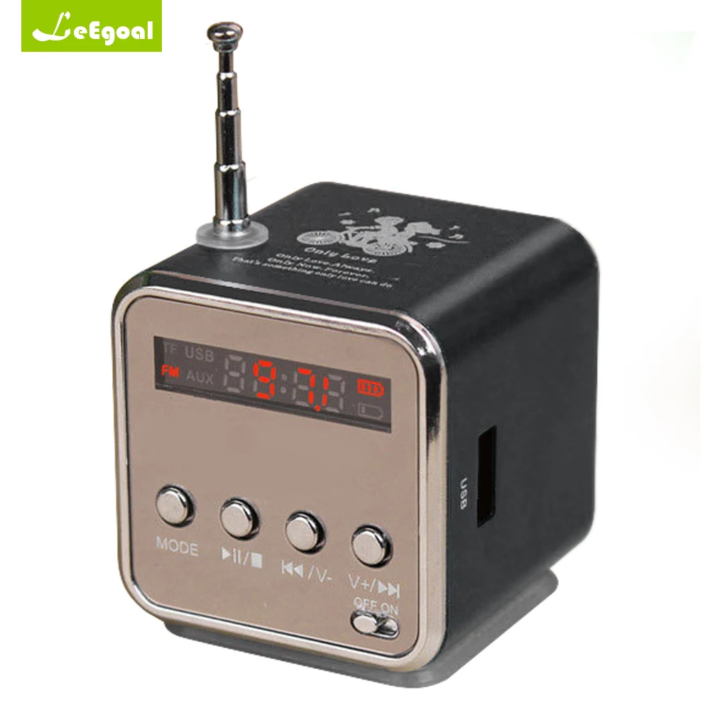 Leegoal TD V26 Mini Speaker FM Radio Portable Digital LCD Sound Micro
