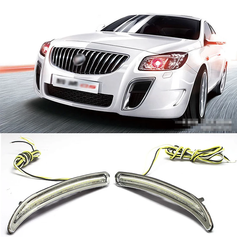 

High Quality Updated LED Daytime Running Lights DRL Yellow Turn Signal For Buick Regal GS 2014