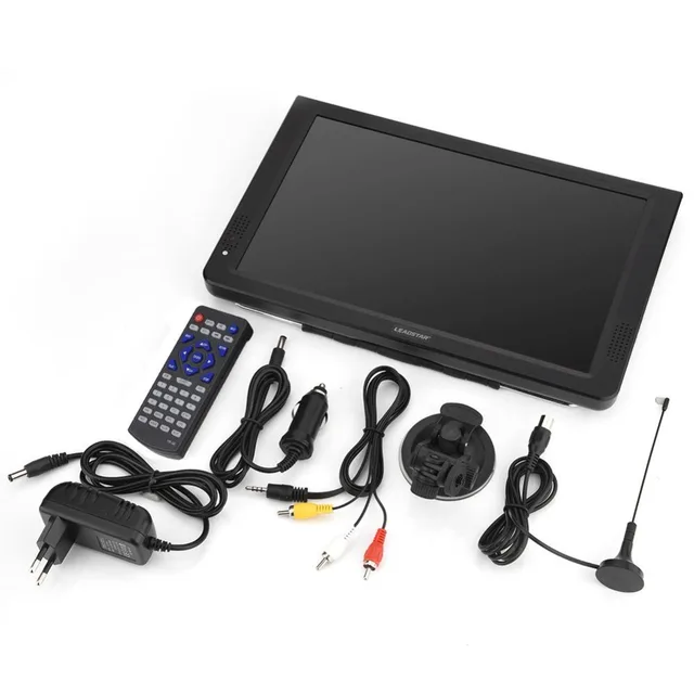 LEADSTAR 12inch Digital Analog Televisions DVB-T-T2 Portable TV for Home Car Airplane EU Plug 110-220V
