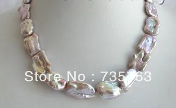 

00899 stunning big 23mm baroque lavender keshi reborn freshwater pearl necklace