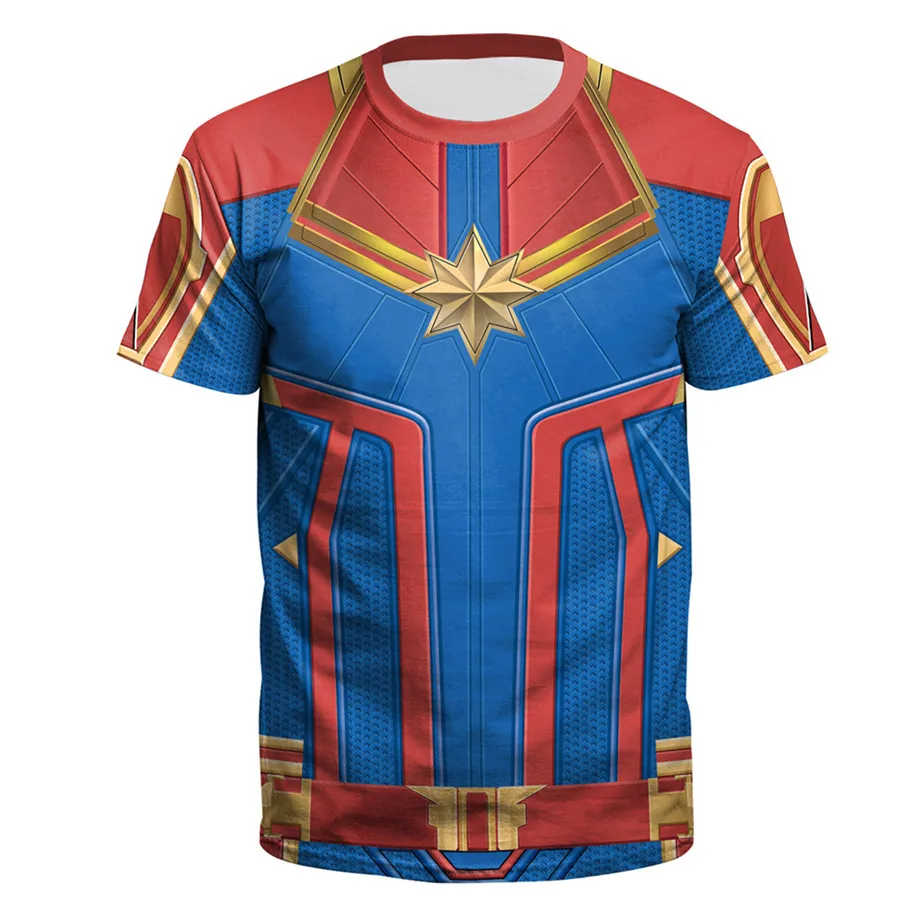 

3D Print Captain Marvel Carol Danvers shirts Men T shirt Clothes tshirt summer top Cosplay Costume New