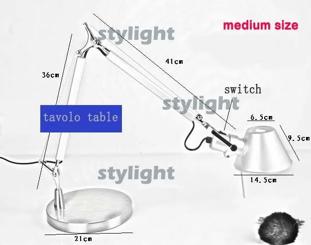 Популярный алюминиевый светильник Настольный дизайн освещения от Michele De Lucchi среднего размера