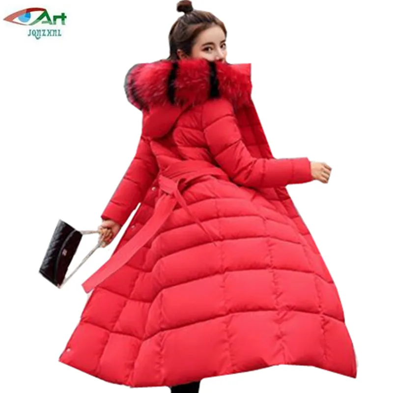 Hiver Colour Automne Épaisse À Black Green Manteau Femmes red white Coton Veste Doudoune Grande caramel Capuchon Coatas708 gray Rembourré army Longue Genou longueur Taille 0vwmON8n