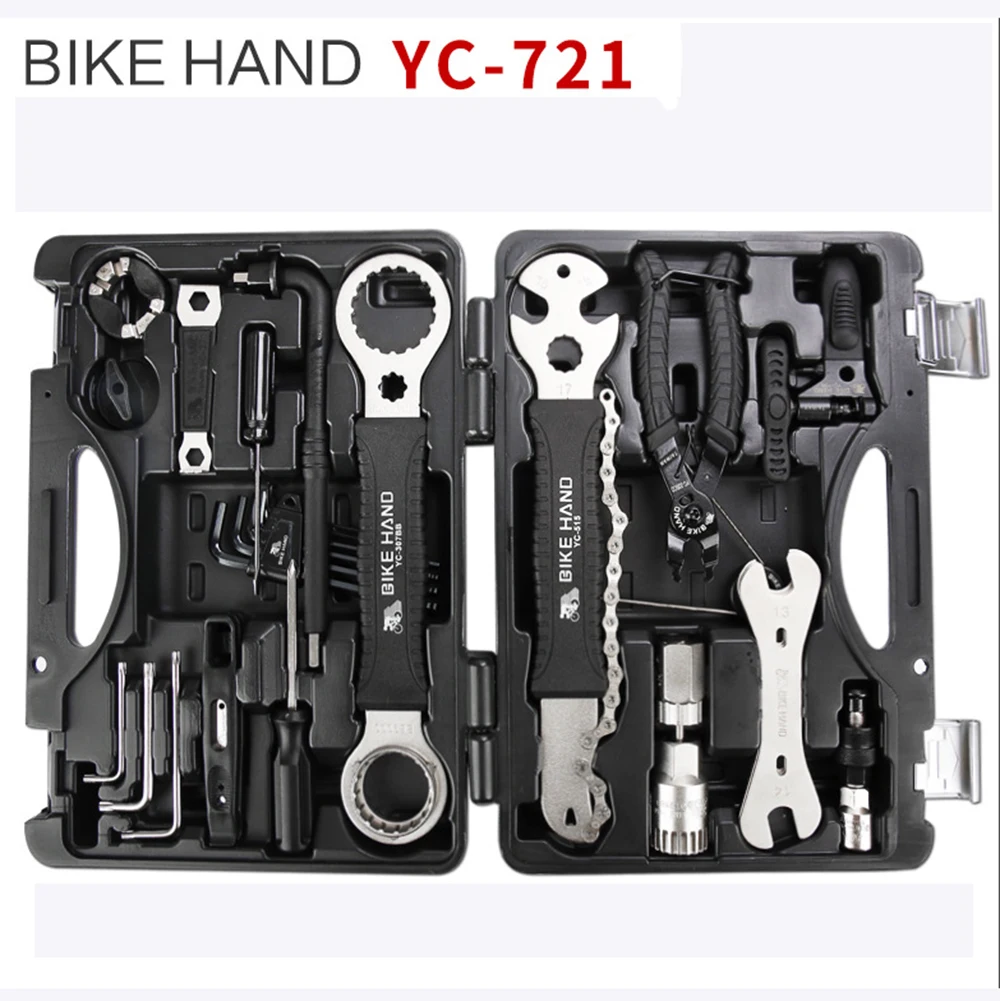 Best Alloy 18 in 1 Bicycle Repair Tools Kit Box Set Multi MTB Tire Chain Repair Tools Spoke Wrench Kit Hex Screwdriver Bike Tools