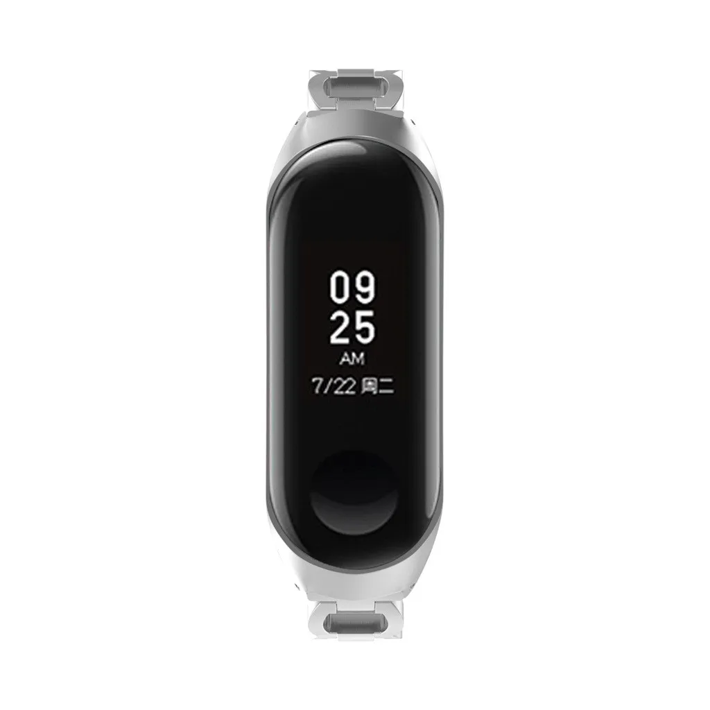 Браслет с цепочкой из нержавеющей стали Смарт часы ремешок для Xiaomi Mi Band 3