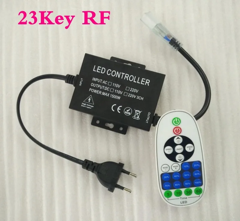 Новый 110 В 220 В диммер с 3key/23key Беспроводной RF Remote одного цвета контроллер 1500 Вт ЕС Plug /США Plug