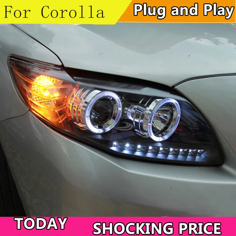 

Car Styling Head Lamp case For Toyota Corolla Altis Headlights 2008-2010 LED Headlight DRL Bi-Xenon Lens Xenon Low Beam