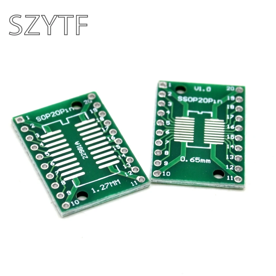 20 шт./пакет переходная пластина SOP20 SSOP20 TSSOP20 SMD очередь DIP 0 65/1 27 мм|plate adapter|dip smddip adapter