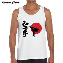 Летняя мода Для мужчин карате майка Лето Забавный жилет карате Homme Camisetas Hombre Tee
