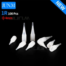 100 шт 1R маленький размер наконечники для татуажа колпачок для перманентного макияжа бровей губ машина для татуажа иглы наконечник