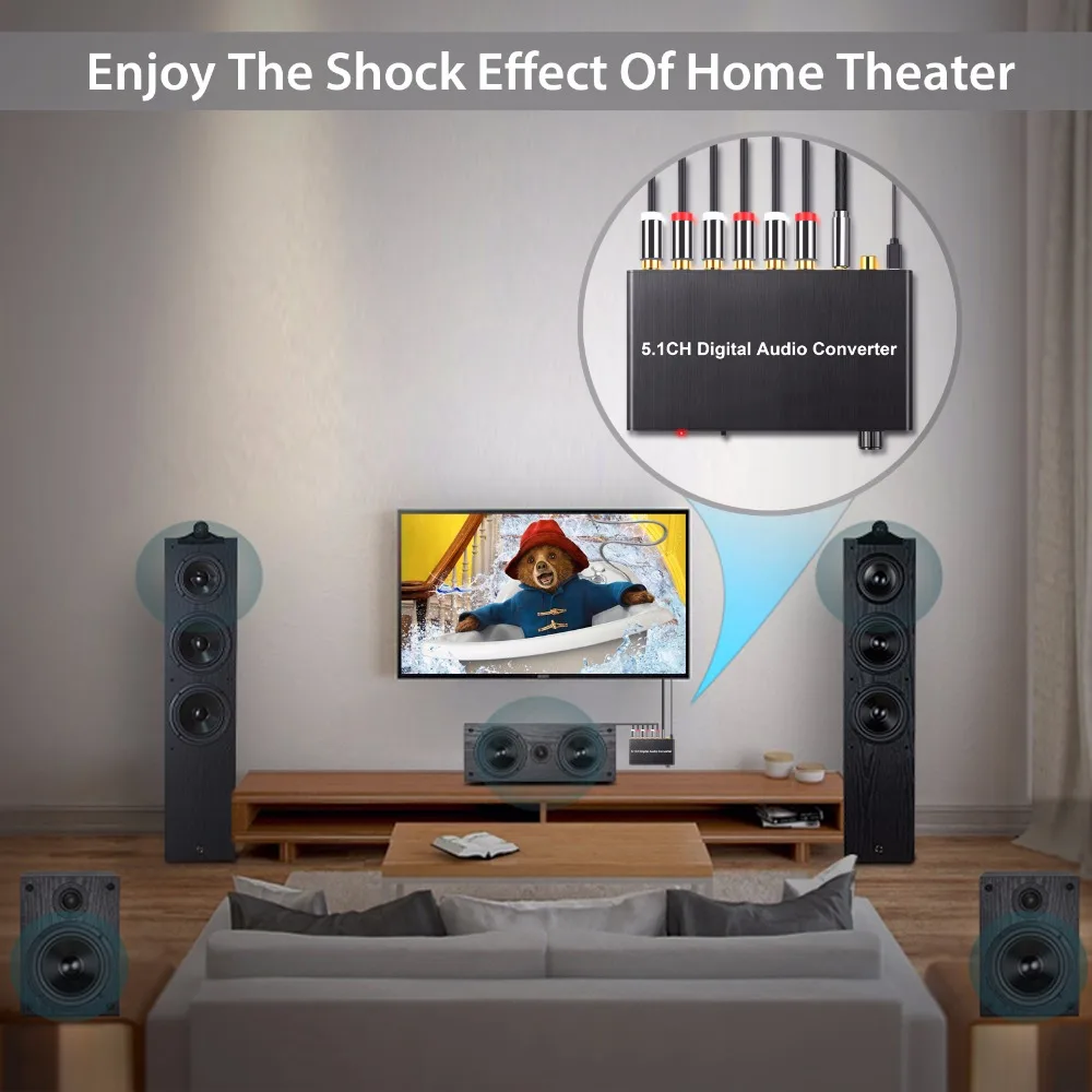 Neoteck 192 кГц DAC декодер цифровой аудио 5.1CH с поддержкой оптический коаксиальный до 6