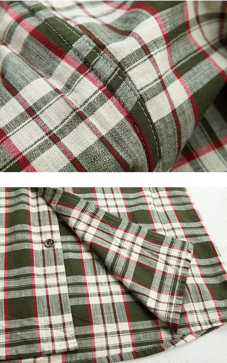 3XL 4XL 5XL 2015 Summer Plaid Men Cotton Short Sleeve Dress Shirts Camisa Hombre Patchwork Blouse Vestido Men Clothes Casual (7)