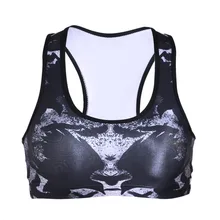 NEW 0031 Summer Sexy Girl Women Mixed death Crow 3D Prints Padded Push Up Gym Vest