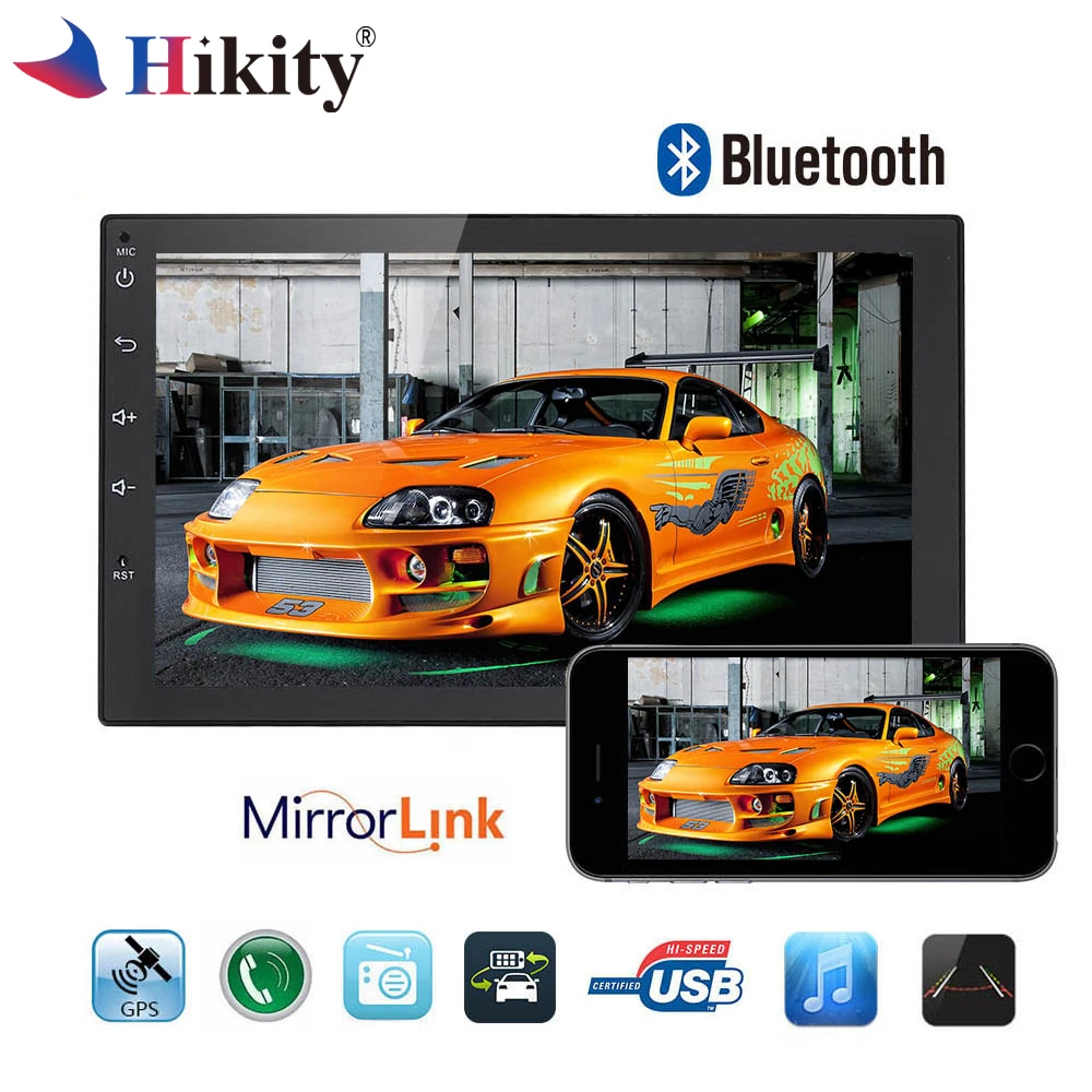 

Hikity car radio Android 8.0 7" 2 Din GPS Audioradio Bluetooth Car Audio Touch Screen Car Multimedia Player MP5 Rearview Camera