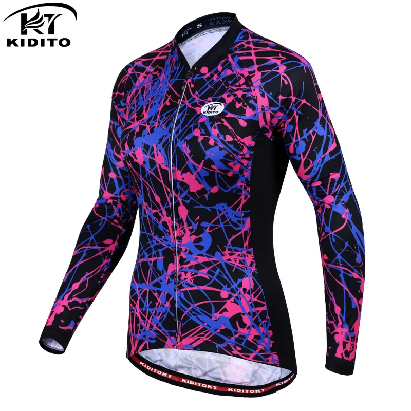 

KIDITOKT Pro Women Cycling Jersey 2019 Autumn MTB Bike Wear Bicycle Clothes Long Sleeve Woman Cycling Clothing Ropa De Ciclismo