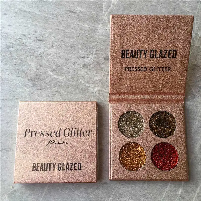 

Beauty Glazed Glitter Eyeshadow Palette Long Lasting Waterproof 4 Color Shimmer Makeup Tool QRD88