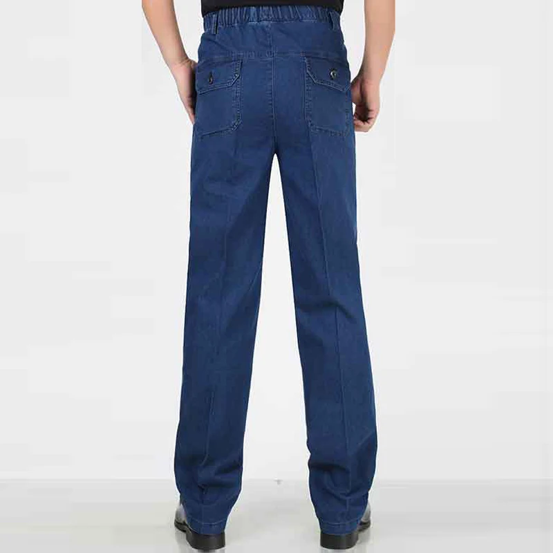 Весенние мужские джинсы размера плюс 4XL 5XL повседневные мужские джинсы брюки джинсовые брюки Одежда для папы уличная одежда мужские джинсы свободные прямые брюки