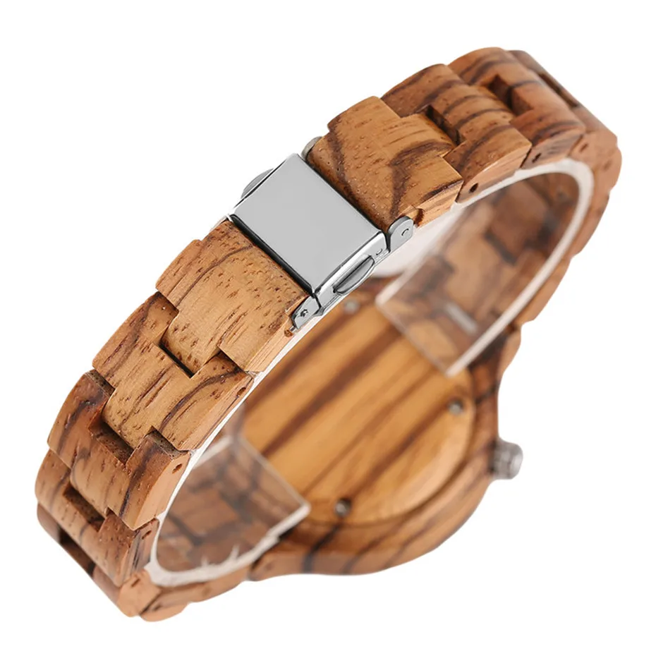 Casual Brown Two Styles Natural Sandalwood Wood Women Quartz Wrist Watch Handmade Wooden Sister Sports Watches Gifts (20)
