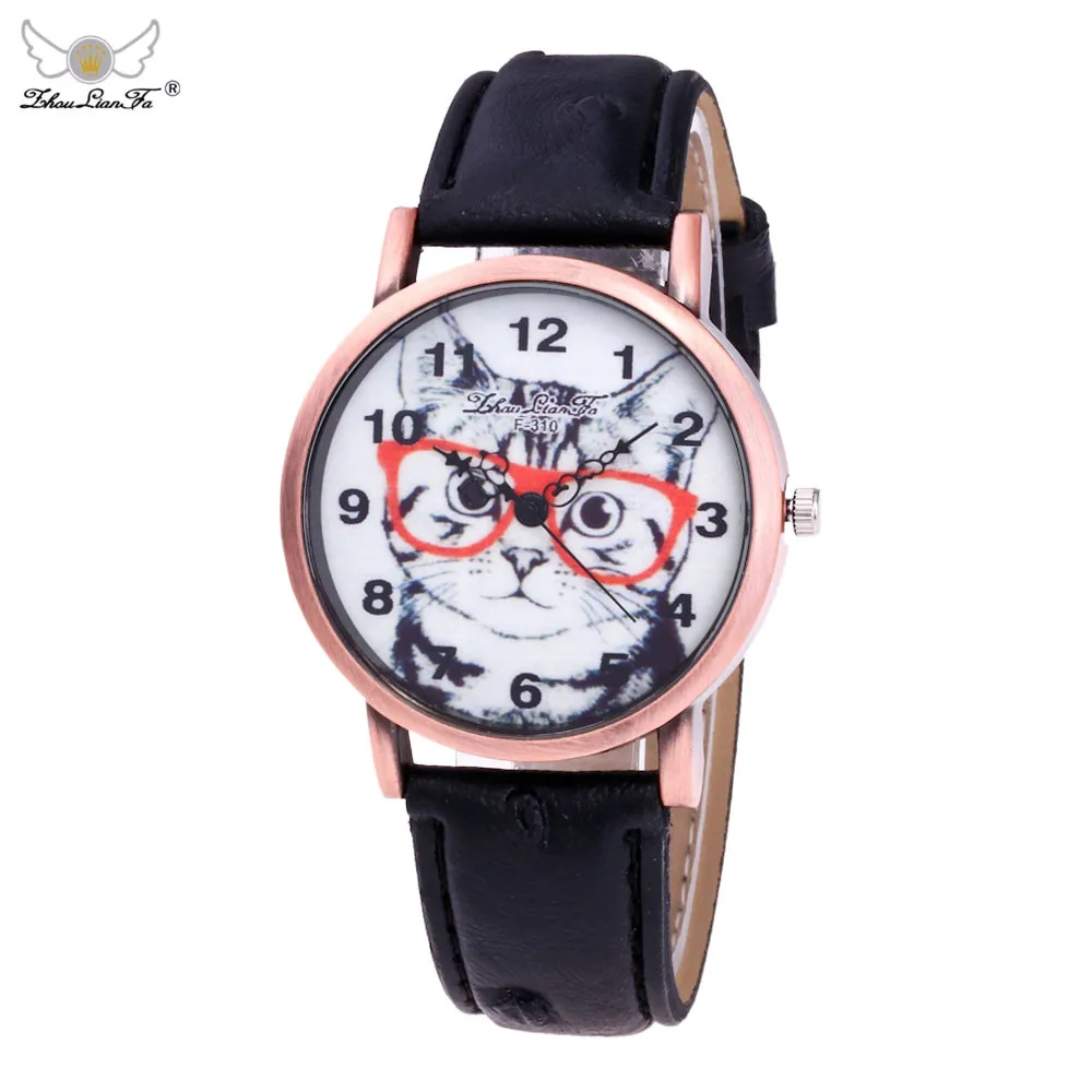 

2018 Hot Sale Watch Cute Cat Women Watches Fashion Leather Band Analog Quartz Round WristWatch Dropshipping relogio feminino