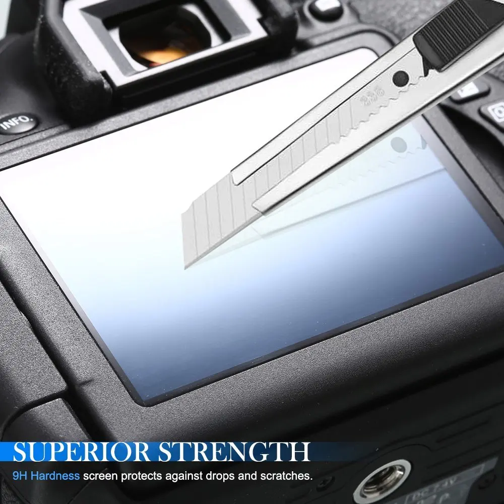 2 Pack 9H Tempered Glass LCD Screen Protector for Canon EOS 4000D 5D Mark IV 4 / 5D Mark III 3 5Ds R / 77D / 1DX 1DX Mark II 2